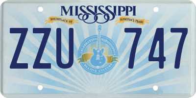 MS license plate ZZU747