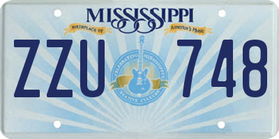 MS license plate ZZU748