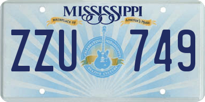 MS license plate ZZU749