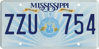 MS license plate ZZU754