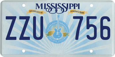 MS license plate ZZU756