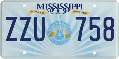 MS license plate ZZU758
