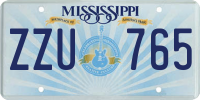 MS license plate ZZU765