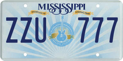 MS license plate ZZU777