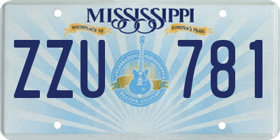 MS license plate ZZU781