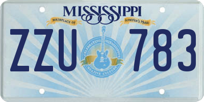 MS license plate ZZU783