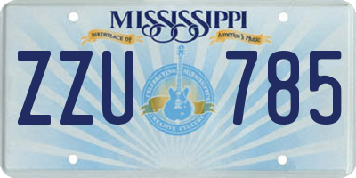 MS license plate ZZU785