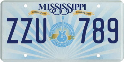 MS license plate ZZU789