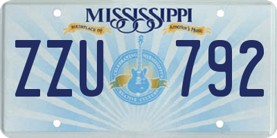 MS license plate ZZU792