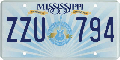 MS license plate ZZU794