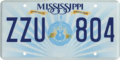 MS license plate ZZU804