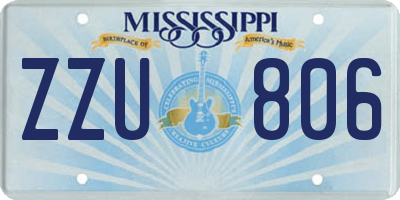 MS license plate ZZU806