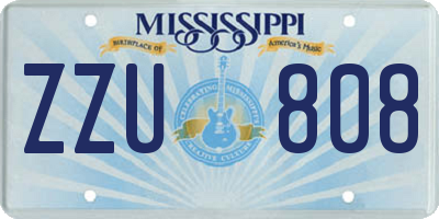 MS license plate ZZU808