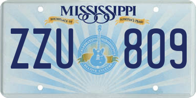 MS license plate ZZU809