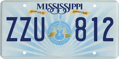 MS license plate ZZU812