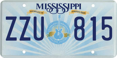 MS license plate ZZU815