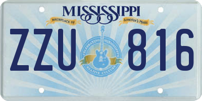 MS license plate ZZU816