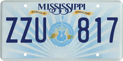 MS license plate ZZU817