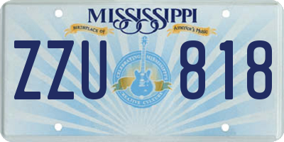 MS license plate ZZU818