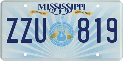 MS license plate ZZU819
