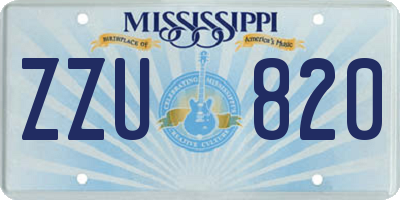 MS license plate ZZU820