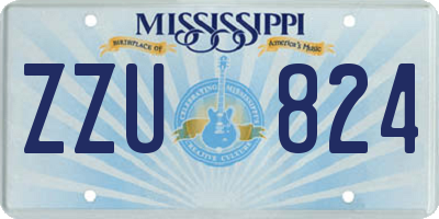 MS license plate ZZU824
