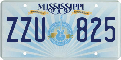 MS license plate ZZU825