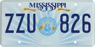 MS license plate ZZU826