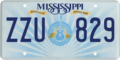 MS license plate ZZU829