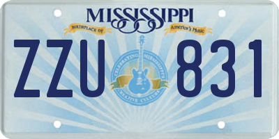 MS license plate ZZU831