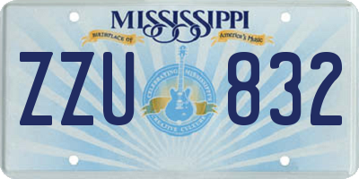 MS license plate ZZU832