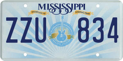 MS license plate ZZU834