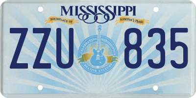 MS license plate ZZU835