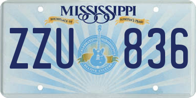 MS license plate ZZU836