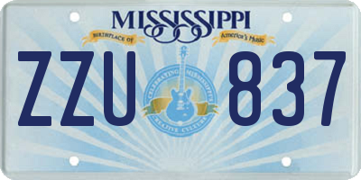 MS license plate ZZU837