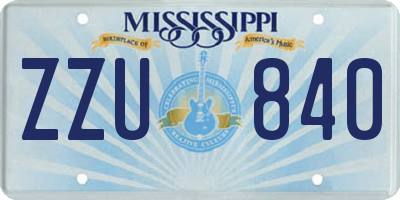 MS license plate ZZU840