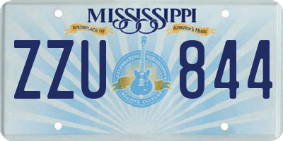MS license plate ZZU844