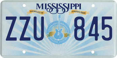 MS license plate ZZU845