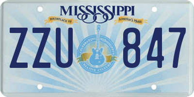 MS license plate ZZU847