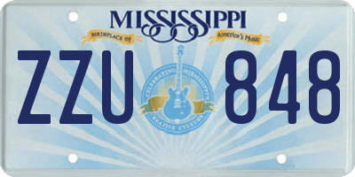 MS license plate ZZU848