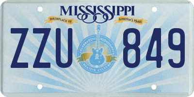 MS license plate ZZU849
