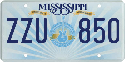 MS license plate ZZU850