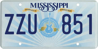 MS license plate ZZU851