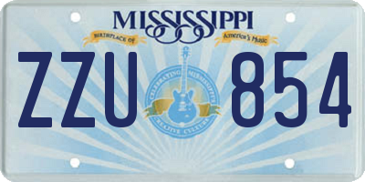 MS license plate ZZU854