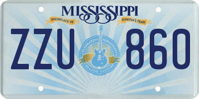 MS license plate ZZU860