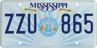 MS license plate ZZU865