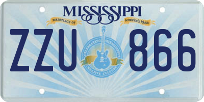 MS license plate ZZU866