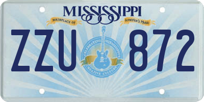 MS license plate ZZU872