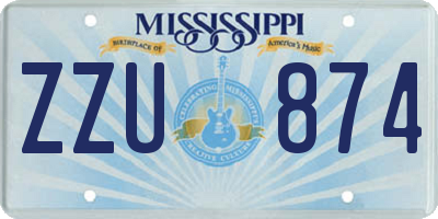 MS license plate ZZU874