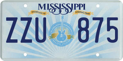 MS license plate ZZU875